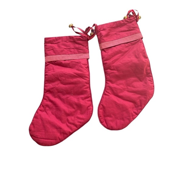 Reindeer Quilted & Embroidered Christmas Jingle Bells Stockings (2) - Picture 2 of 6